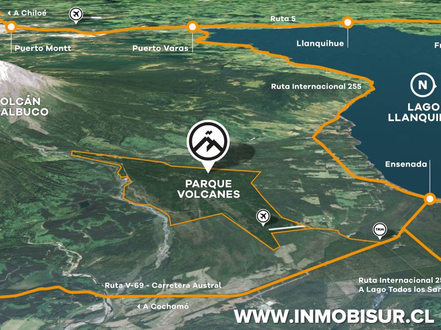 Venta en Puerto Varas | Hermosa parcela en Venta en Ensenada, Parque Los Volcanes