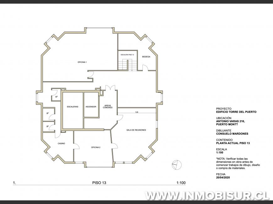 Arriendo en Puerto Montt | Oficina grande en arriendo Edificio Torre del Puerto piso 12 y 13